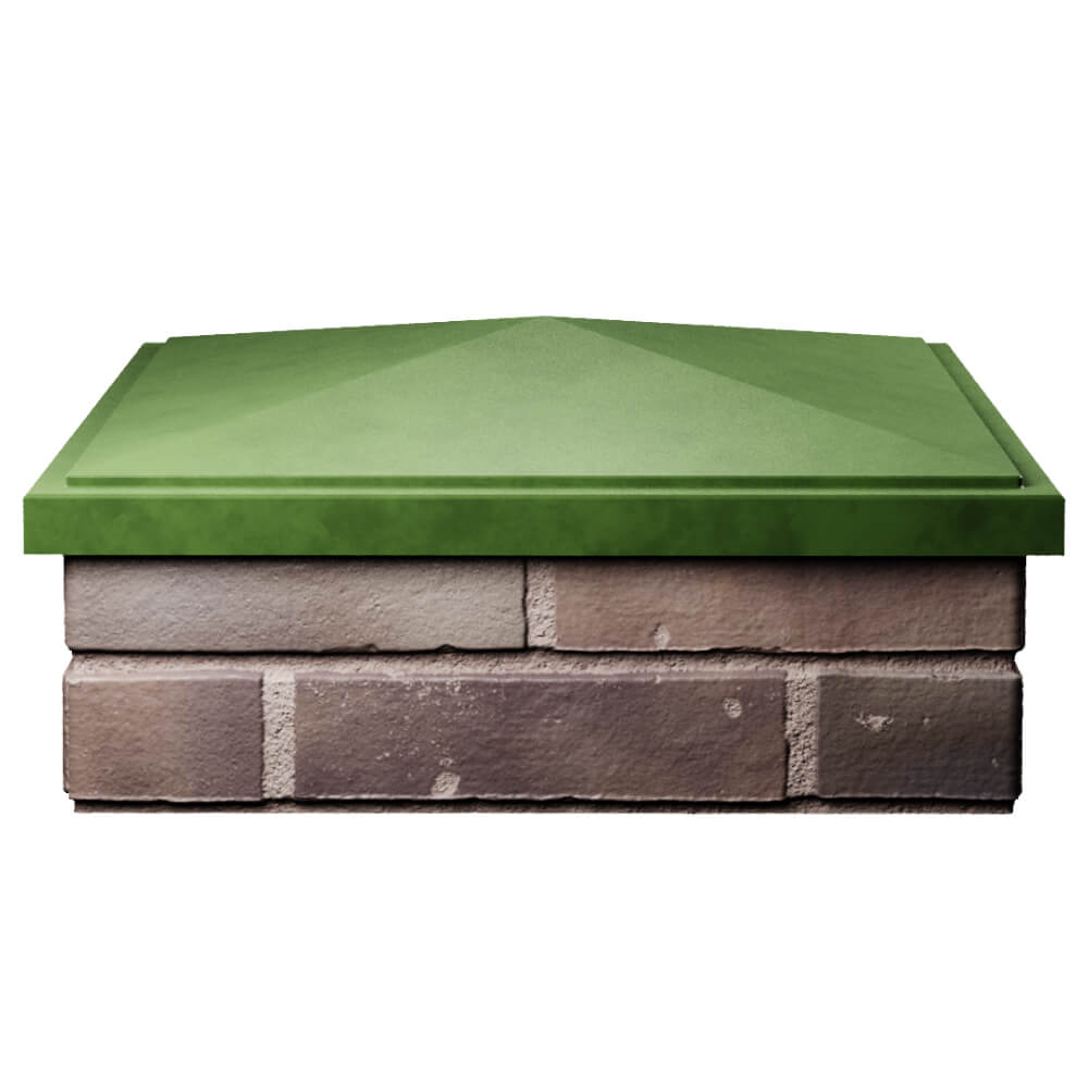 Колпак Zking БонаМоно Зеленый на столб 2х2 кирпича (515х515, 530х530мм) Анапа фото