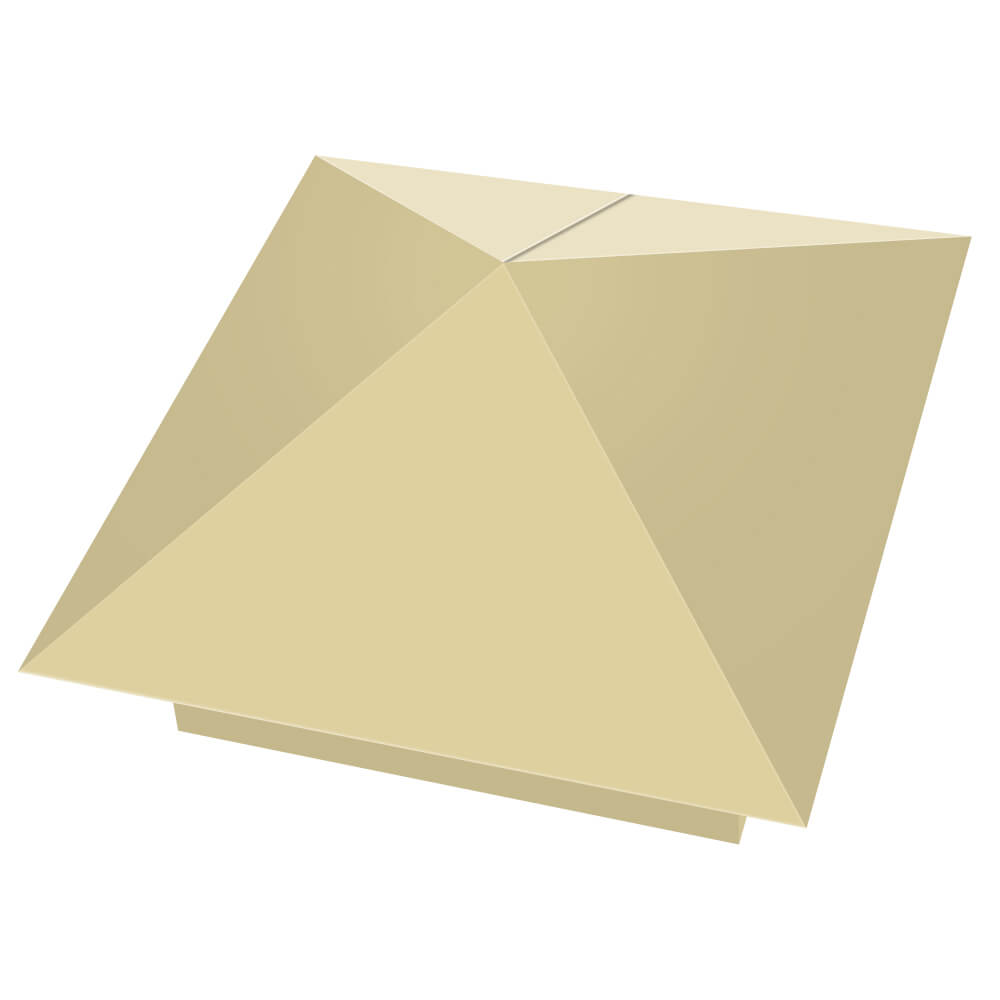 Колпак металлический 400х400мм RAL1014 Бежевый заборный Анапа фото