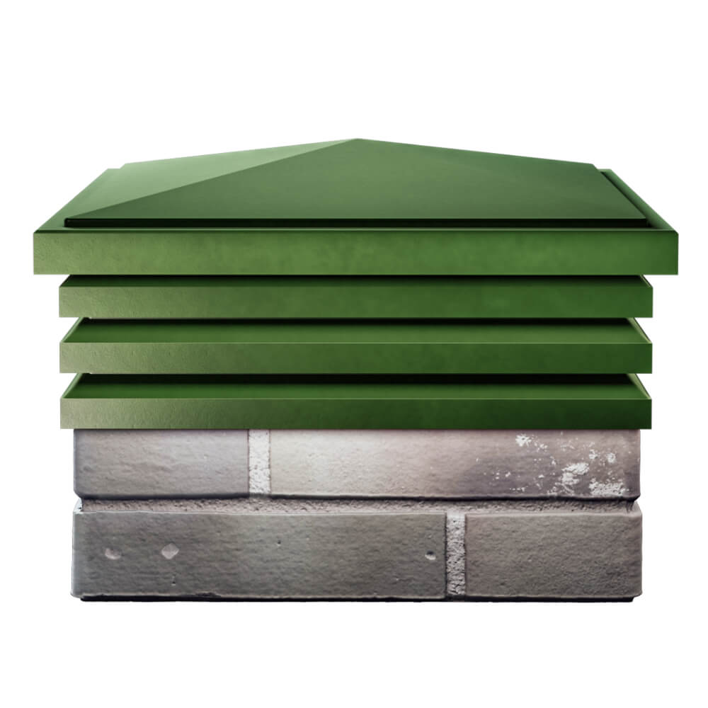 Колпак Zking Бона ХайТек Зеленый на столб 1.5х1.5 кирпича (385х385мм) Анапа фото