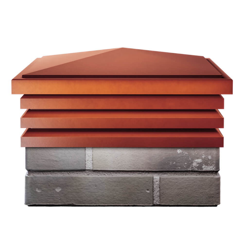 Колпак Zking Бона ХайТек Красный на столб 1.5х1.5 кирпича (385х385мм) Анапа фото