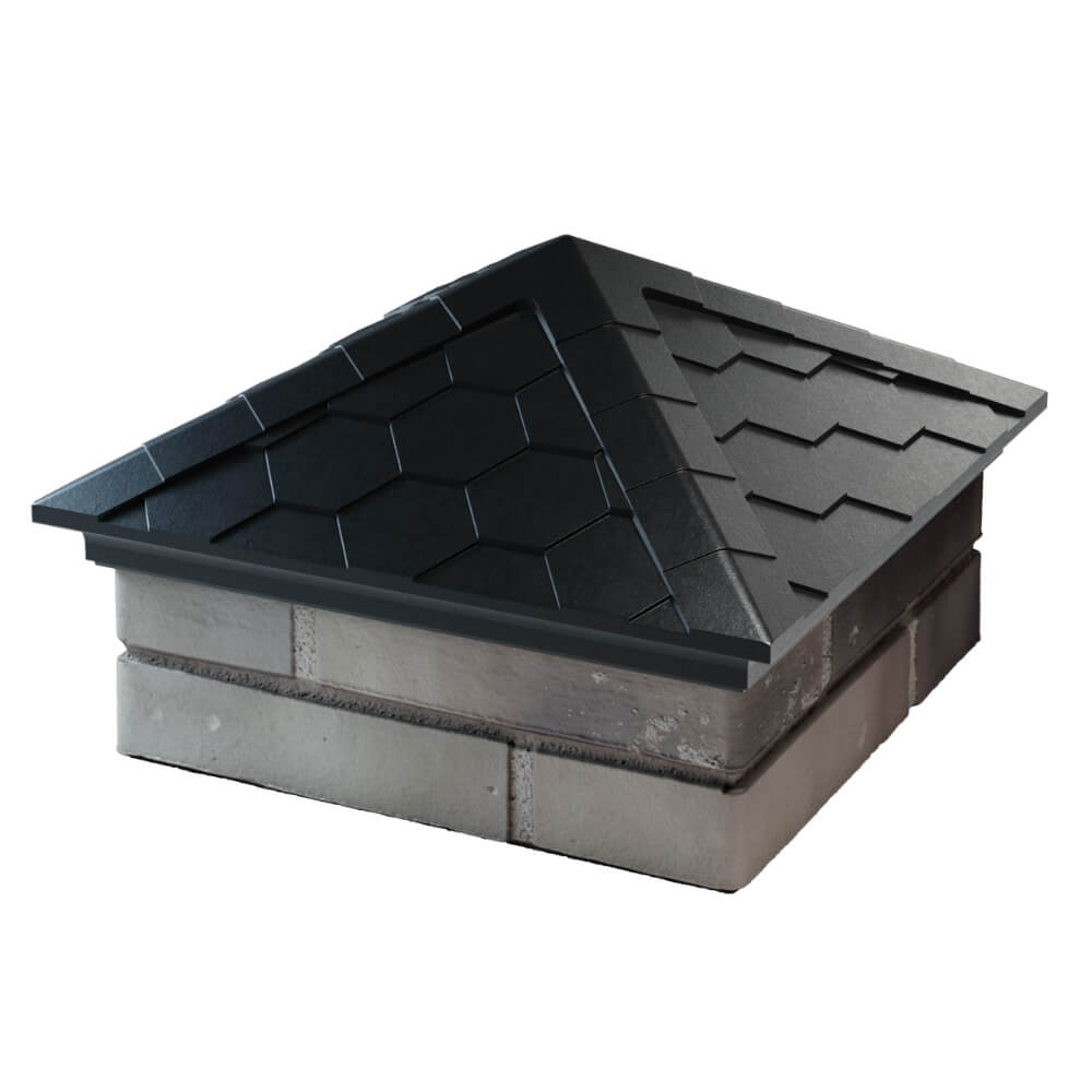 Колпак Zking Эверест Черный на столб 1.5х1.5 кирпича (390х390мм) в Анапе фото