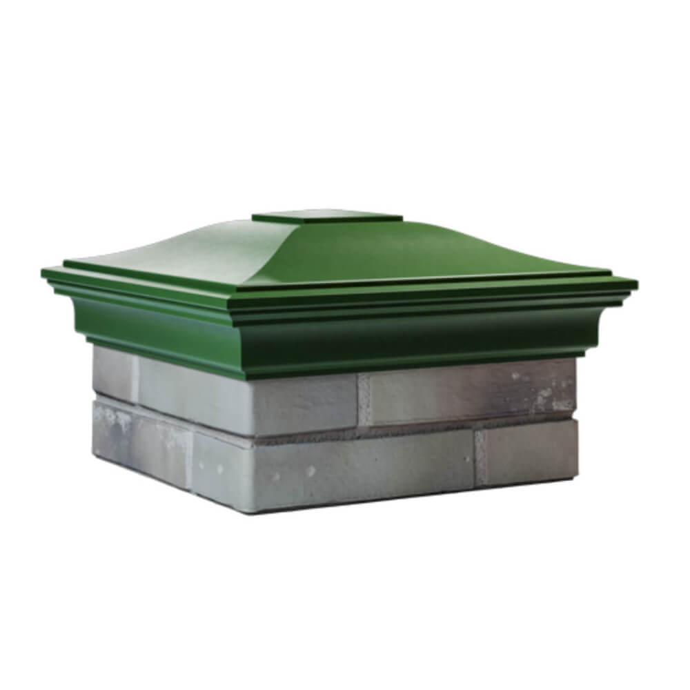 Колпак Zking Монблан Зеленый на столб 1.5х1.5 еврокирпича 0.7НФ (355х355мм) в Анапе фото