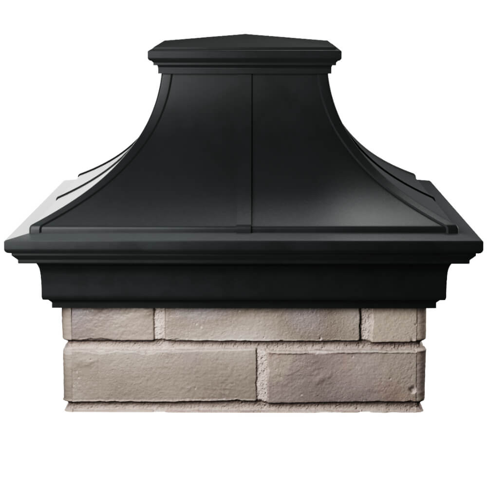 Колпак Zking Монблан Премиум Черный на столб 1.5х1.5 кирпича (385х385мм) Анапа фото