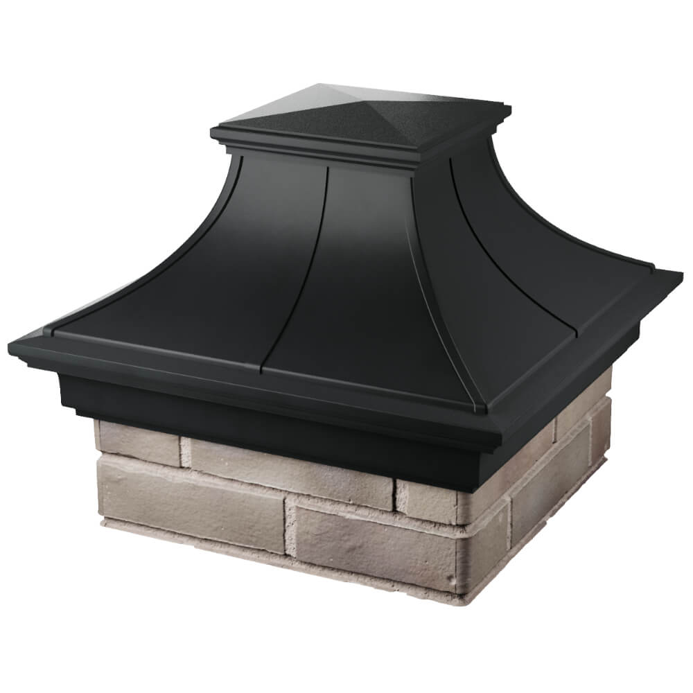 Колпак Zking Монблан Премиум Черный на столб 1.5х1.5 кирпича (385х385мм) в Анапе фото