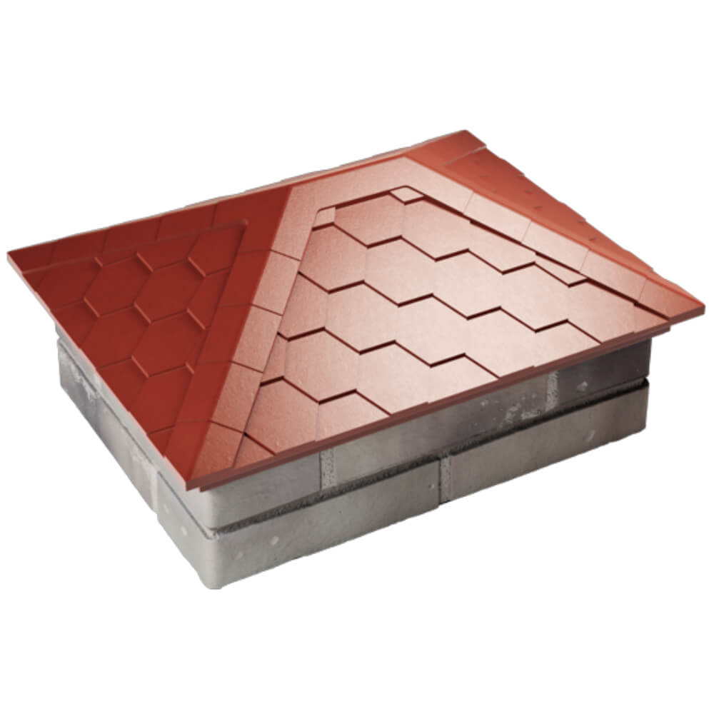 Колпак Zking Эверест Красный на столб 2х1.5 кирпича (520х390мм) Анапа фото