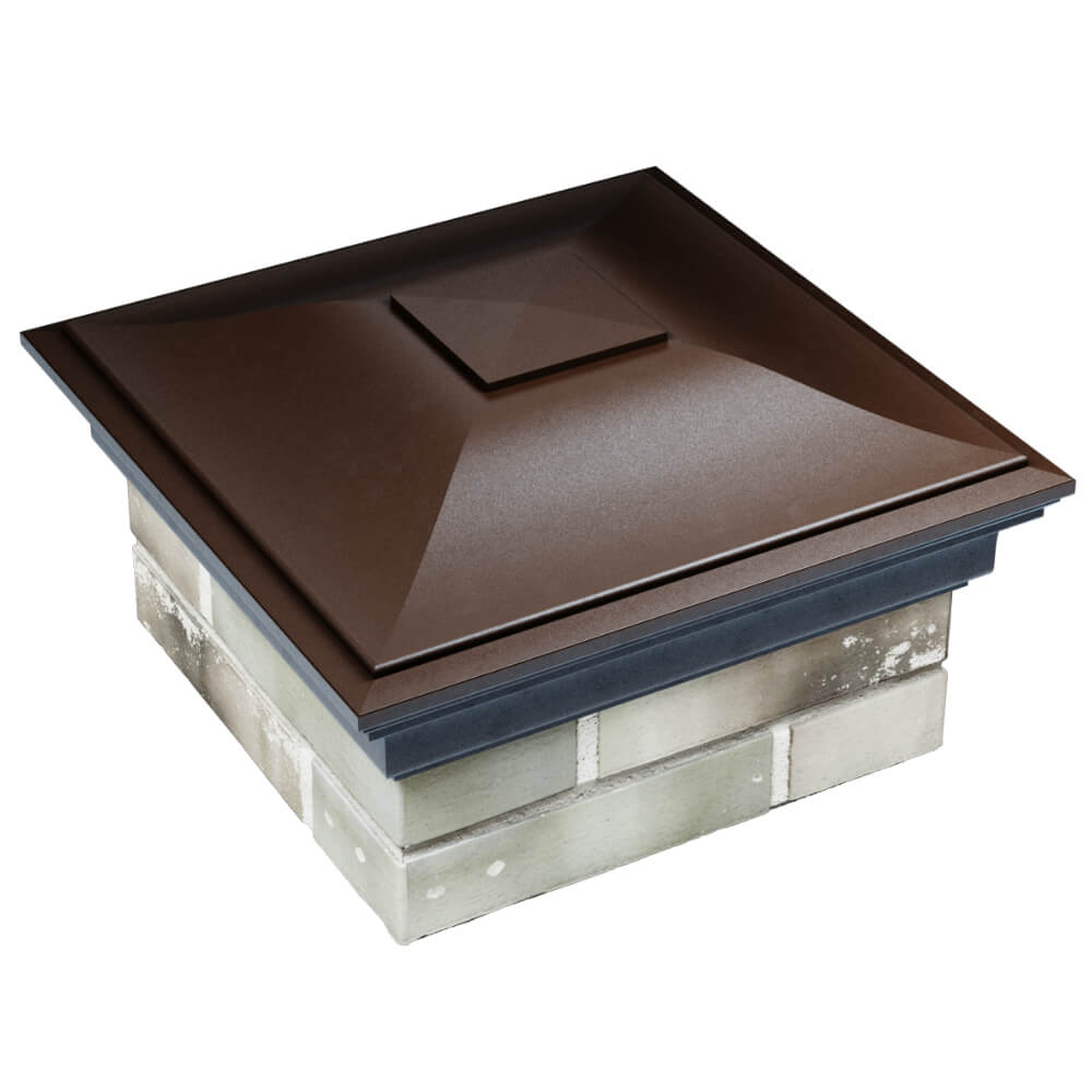 Колпак Zking Монблан Коричневый на столб 1.5х1.5 кирпича (385х385мм) в Анапе фото