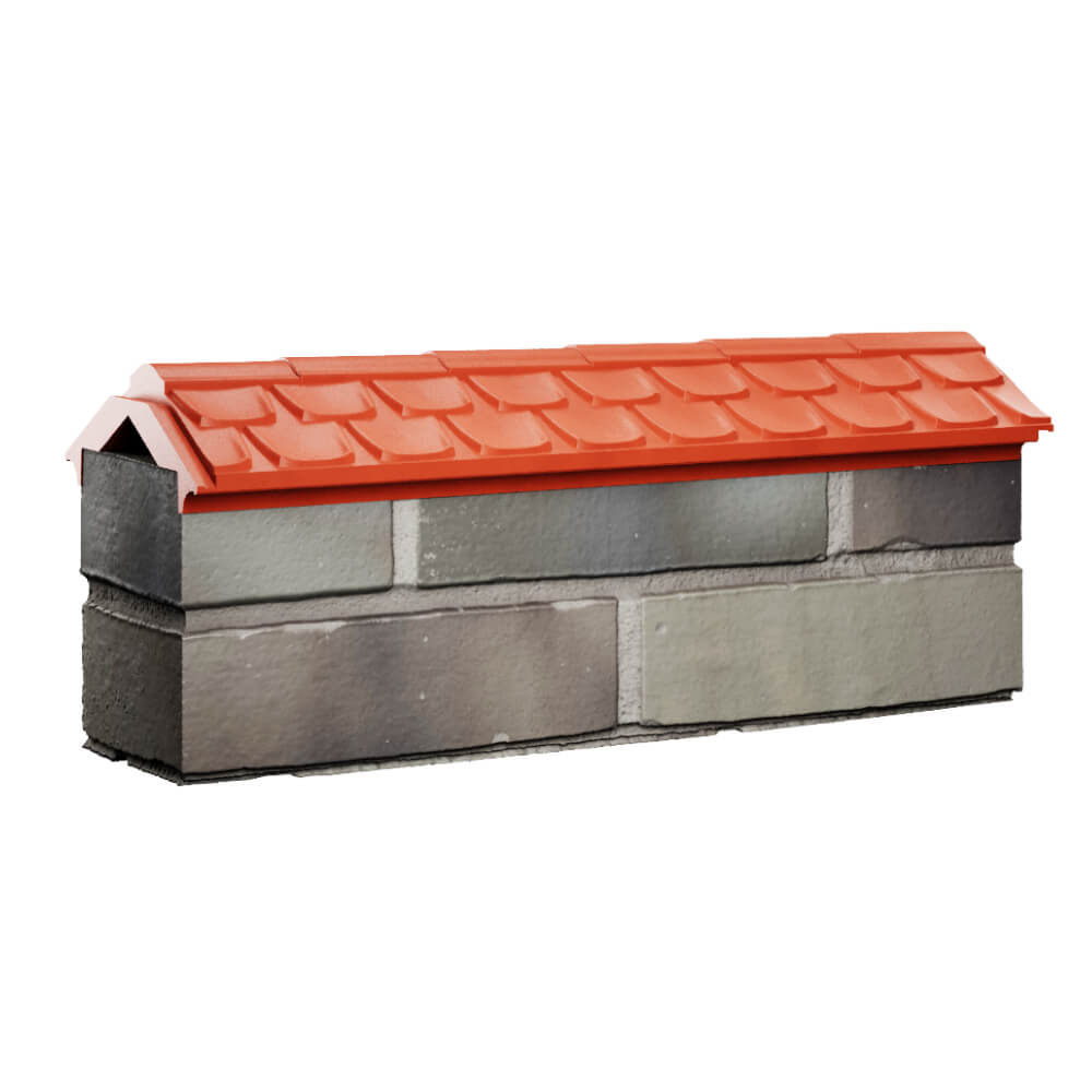 Парапет Zking Эльбрус Красный с посадкой на 0.5 кирпича (130мм) Анапа фото