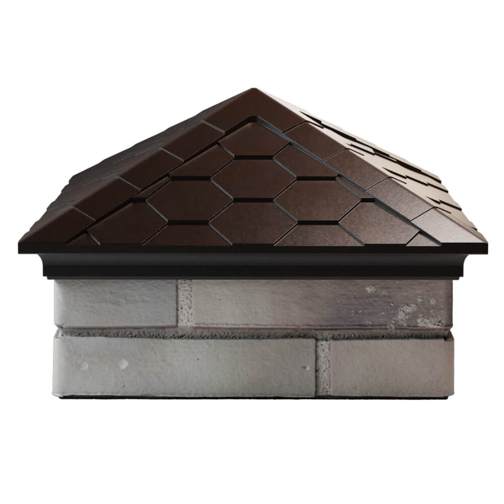 Колпак Zking Эверест Коричневый на столб 1.5х1.5 кирпича (390х390мм) Анапа фото