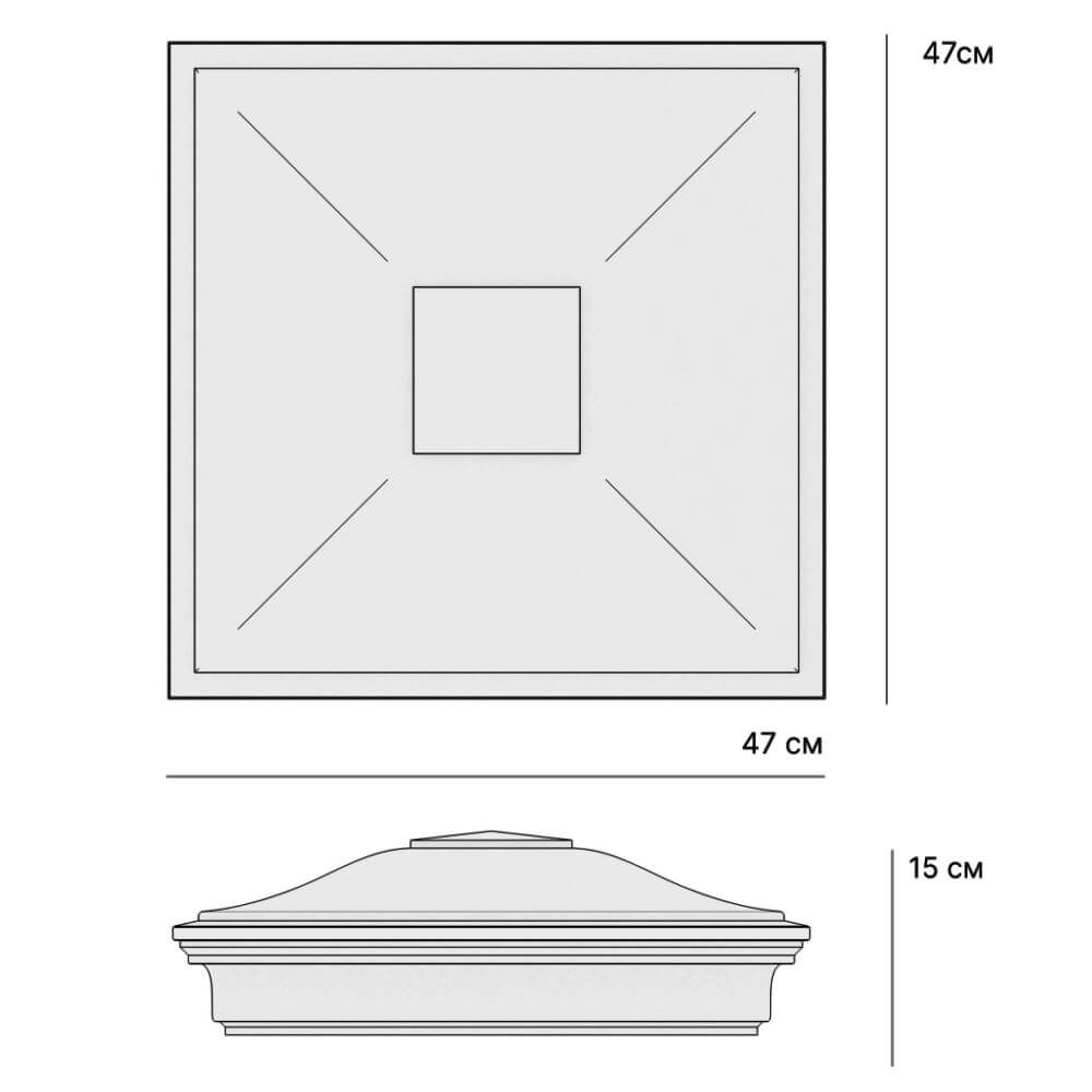 Колпак Zking Монблан Бежевый на столб 1.5х1.5 кирпича (385х385мм) с подсветкой в Анапе фото