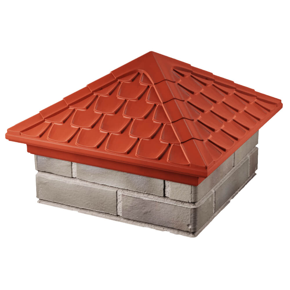 Колпак Zking Эльбрус Красный на столб 1.5х1.5 кирпича (385х385мм) в Анапе фото