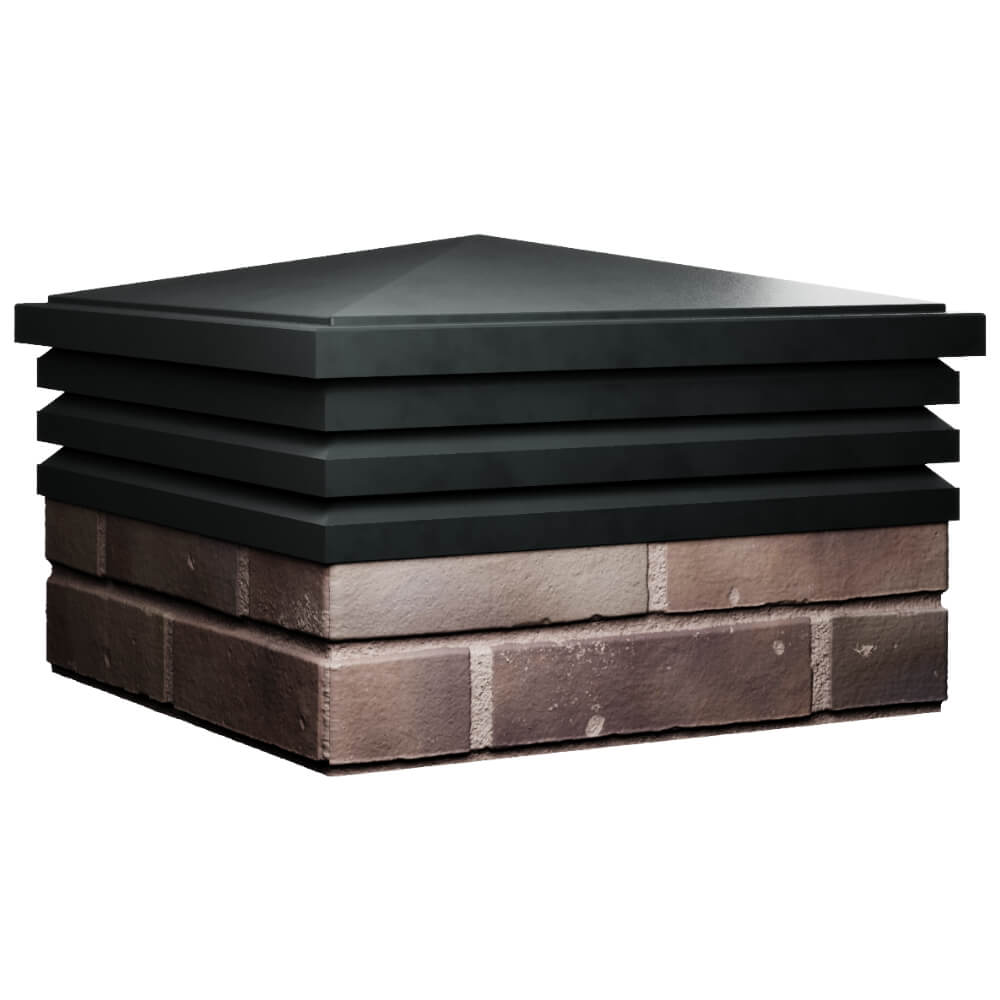 Колпак Zking Бона ХайТек Черный на столб 2х2 кирпича (513х513мм) в Анапе фото