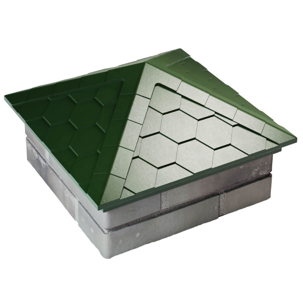 Колпак Zking Эверест Зеленый на столб 1.5х1.5 кирпича (390х390мм) в Анапе фото