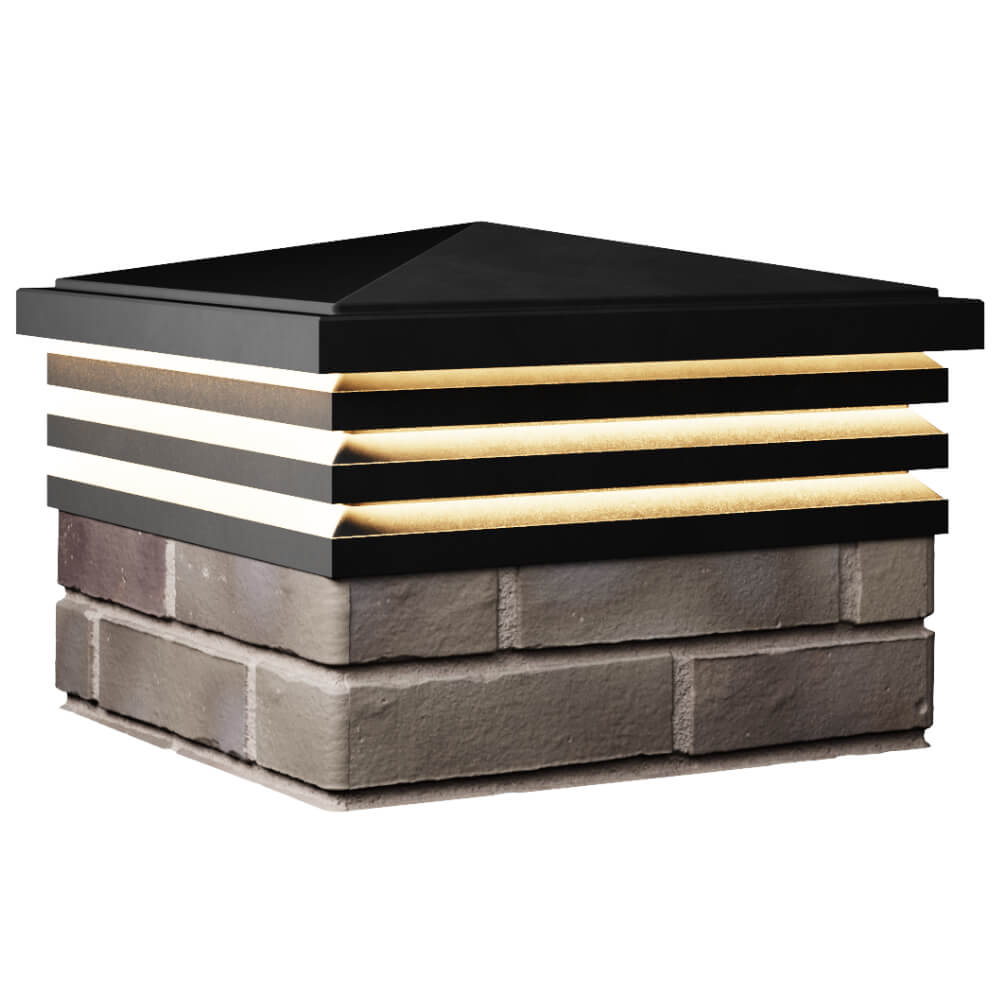 Колпак Zking Бона ХайТек Черный на столб 1.5х1.5 кирпича (385х385мм) с подсветкой в Анапе фото