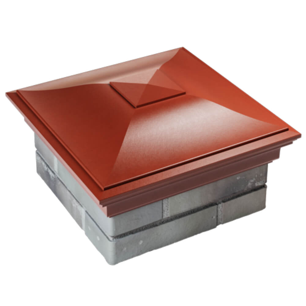 Колпак Zking Монблан Красный на столб 1.5х1.5 кирпича (385х385мм) в Анапе фото