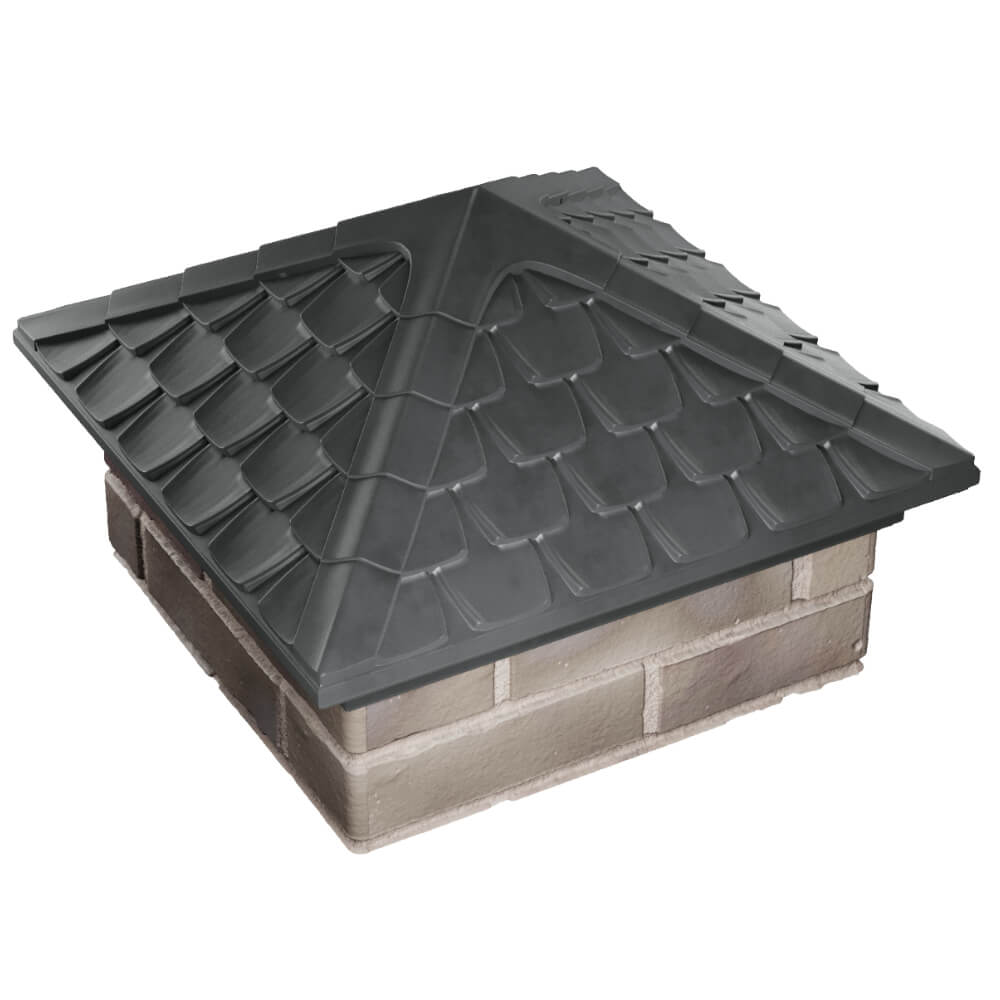 Колпак Zking Эльбрус Серый на столб 1.5х1.5 кирпича (385х385мм) в Анапе фото