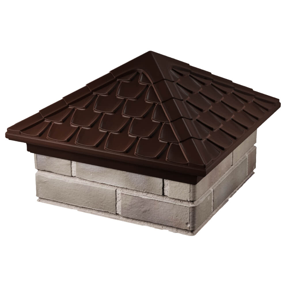 Колпак Zking Эльбрус Коричневый на столб 1.5х1.5 кирпича (385х385мм) в Анапе фото