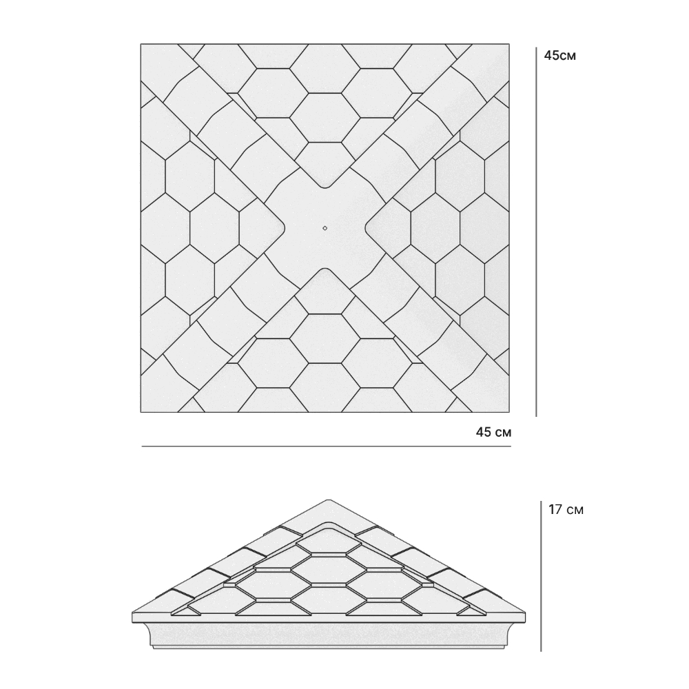 Колпак Zking Эверест Черный на столб 1.5х1.5 кирпича (390х390мм) в Анапе фото
