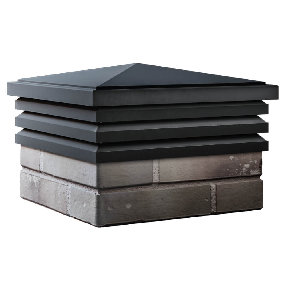 Колпак Zking Бона ХайТек Черный на столб 1.5х1.5 кирпича (385х385мм) в Анапе фото