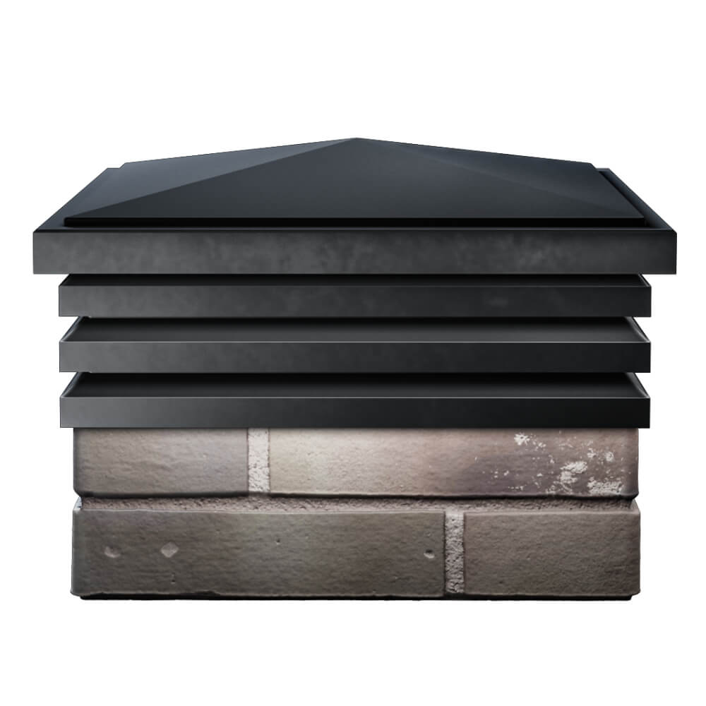 Колпак Zking Бона ХайТек Черный на столб 1.5х1.5 кирпича (385х385мм) Анапа фото