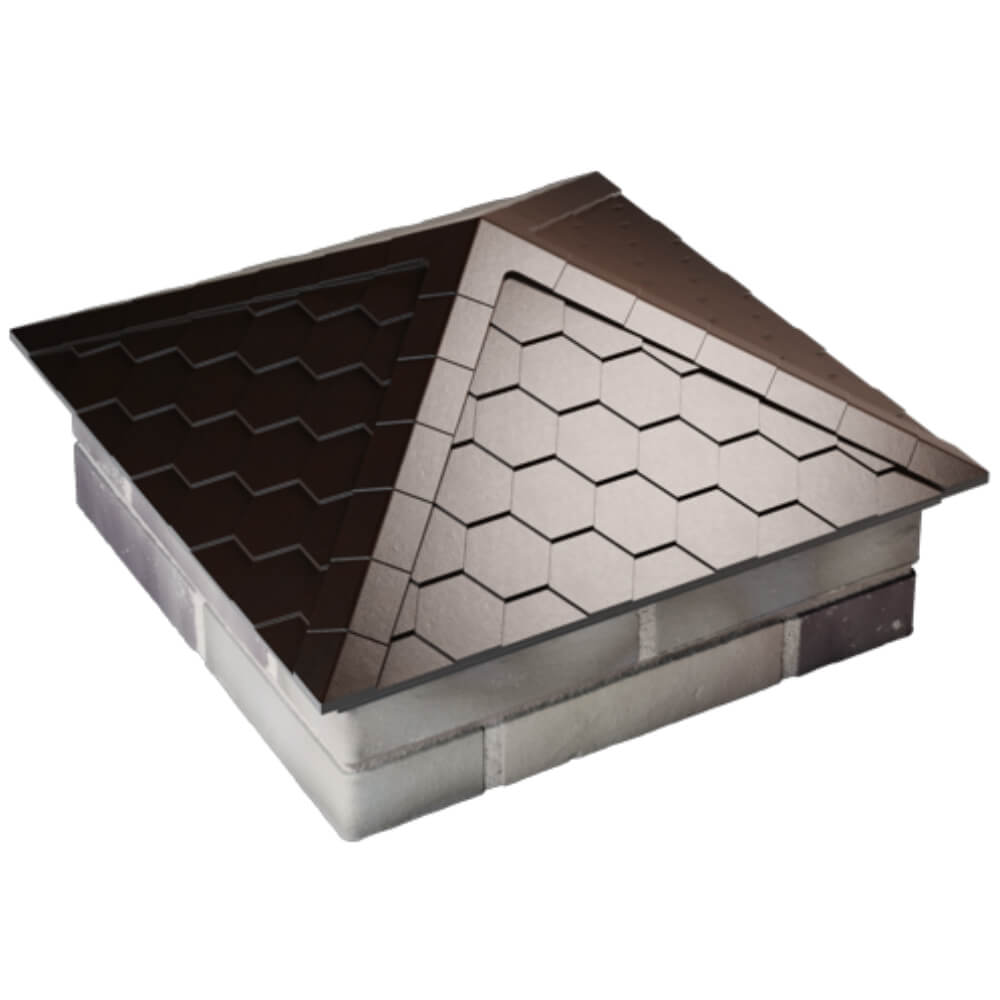 Колпак Zking Эверест Коричневый на столб 2х2 кирпича (535х535мм) Анапа фото