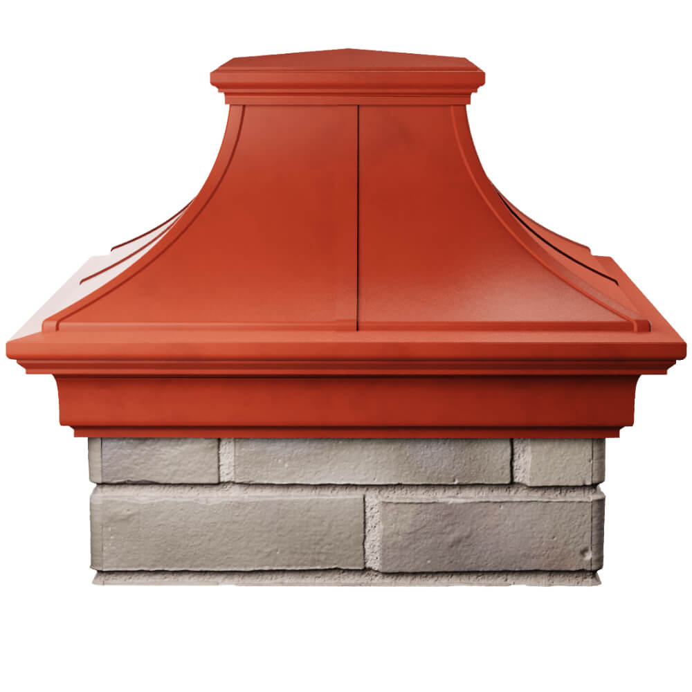 Колпак Zking Монблан Премиум Красный на столб 1.5х1.5 кирпича (385х385мм) Анапа фото