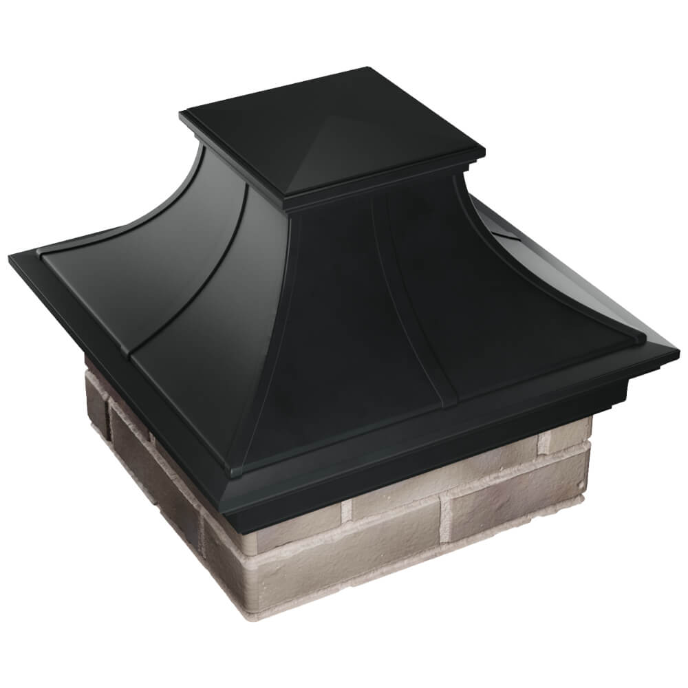 Колпак Zking Монблан Премиум Черный на столб 1.5х1.5 кирпича (385х385мм) в Анапе фото