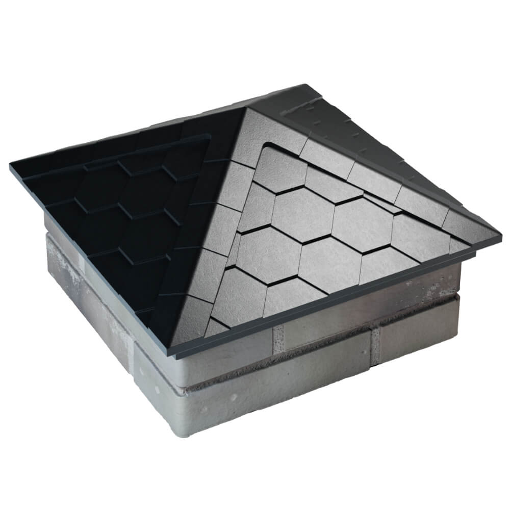 Колпак Zking Эверест Черный на столб 1.5х1.5 кирпича (390х390мм) в Анапе фото