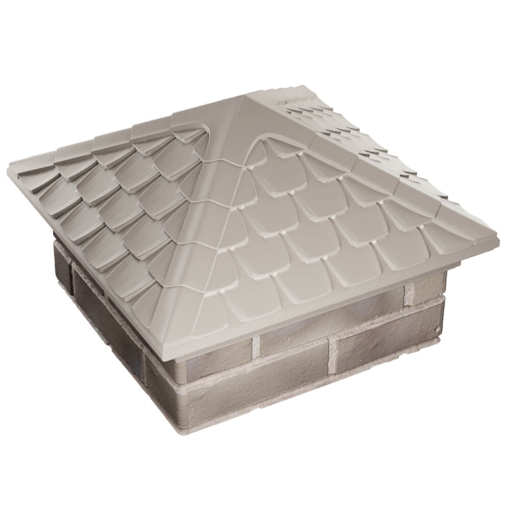 Колпак Zking Эльбрус Бежевый на столб 1.5х1.5 кирпича (385х385мм) в Анапе фото