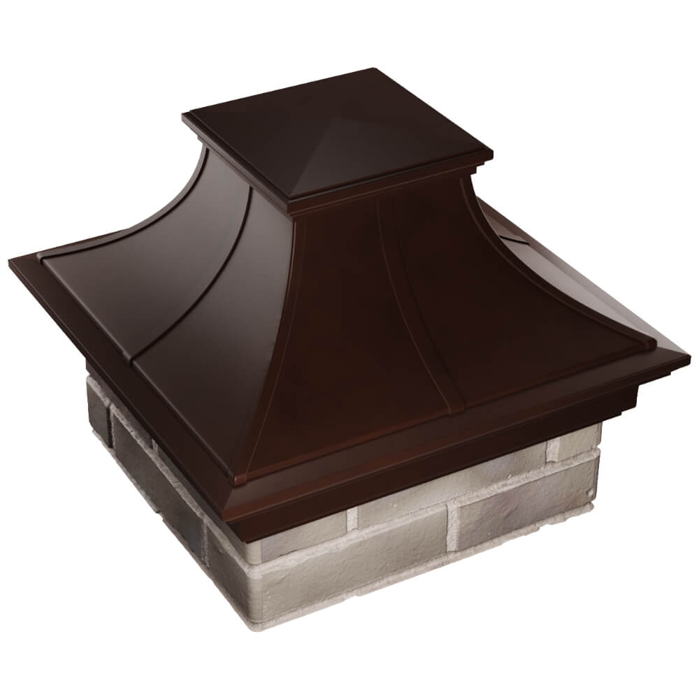 Колпак Zking Монблан Премиум Коричневый на столб 1.5х1.5 кирпича (385х385мм) в Анапе фото
