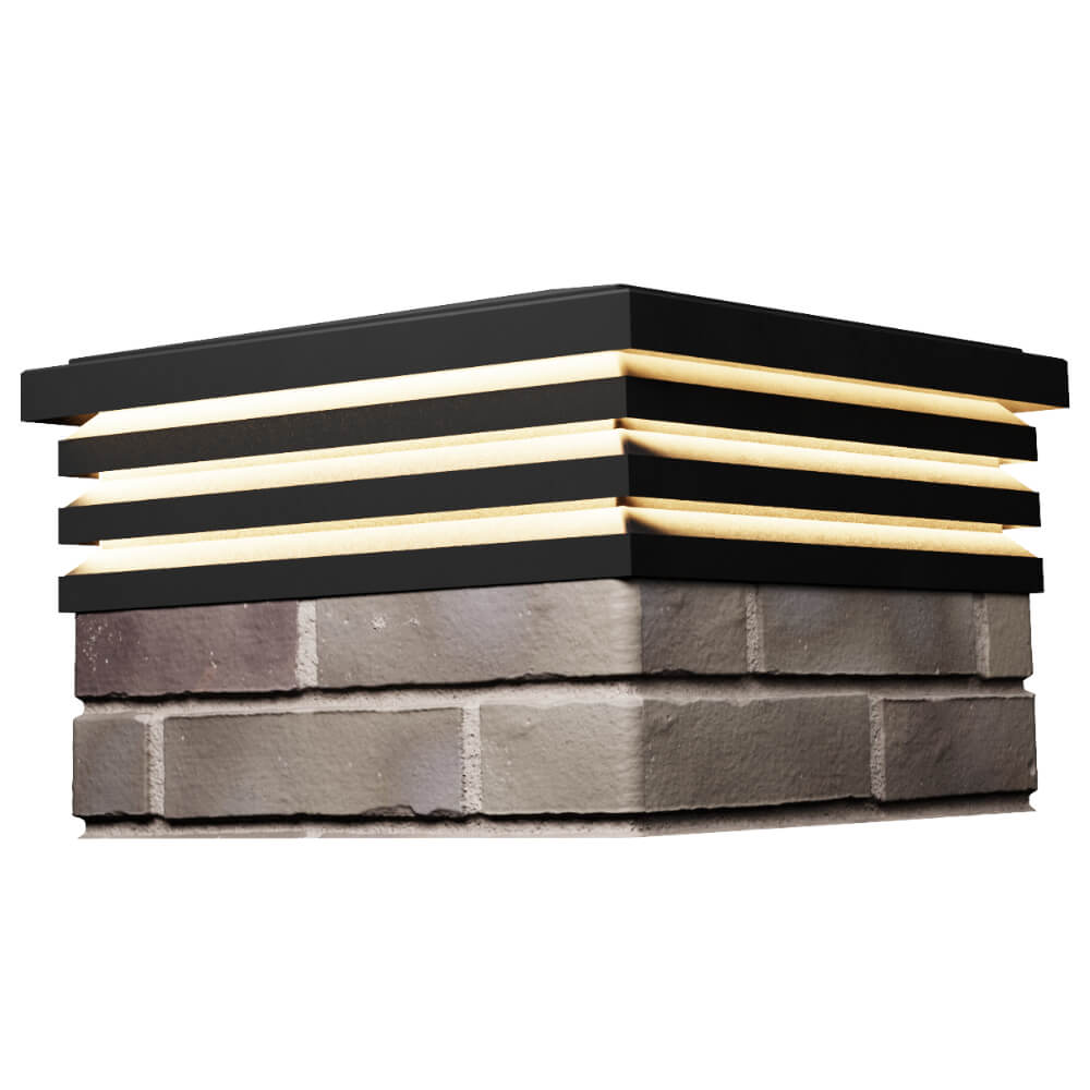 Колпак Zking Бона ХайТек Черный на столб 1.5х1.5 кирпича (385х385мм) с подсветкой в Анапе фото