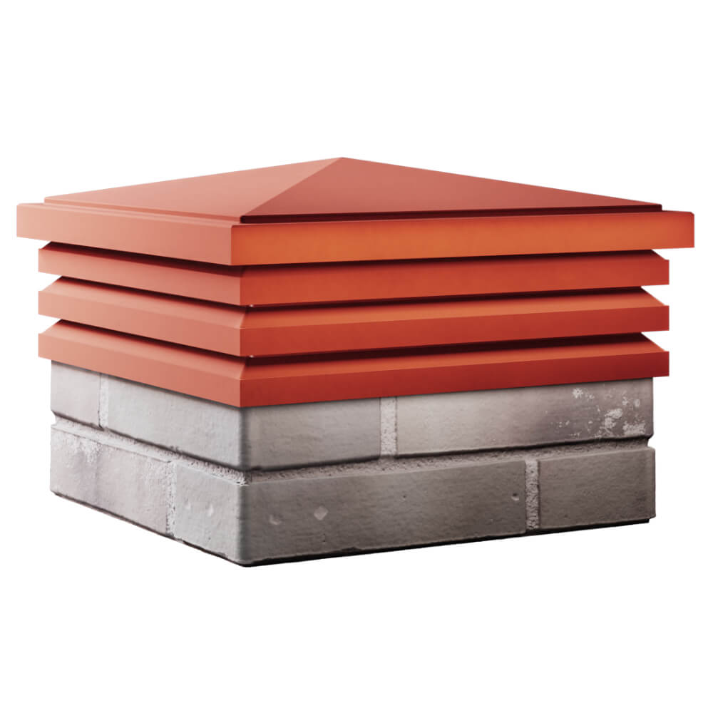 Колпак Zking Бона ХайТек Красный на столб 1.5х1.5 кирпича (385х385мм) в Анапе фото