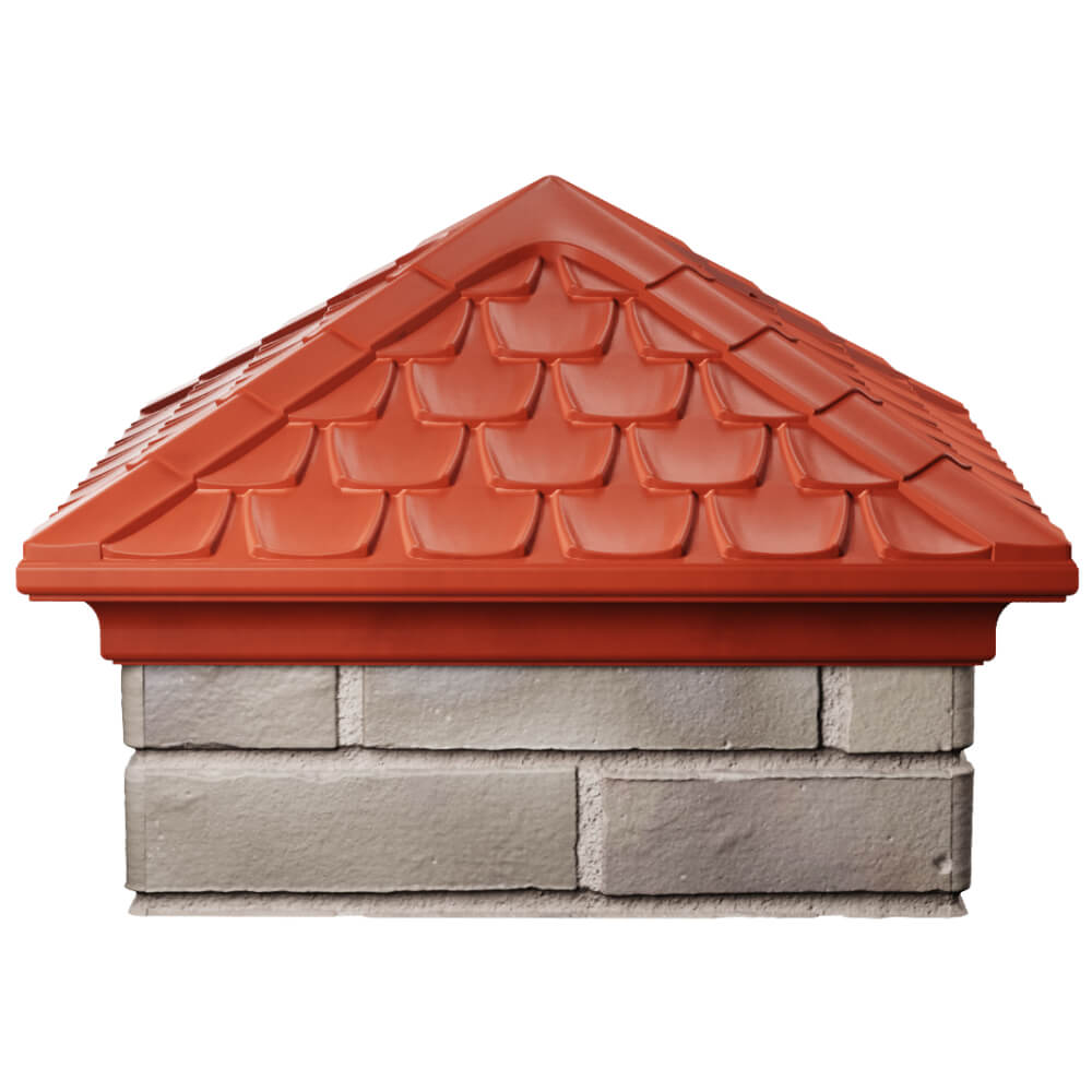 Колпак Zking Эльбрус Красный на столб 1.5х1.5 кирпича (385х385мм) Анапа фото