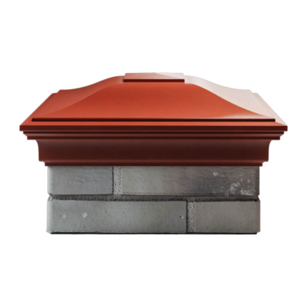 Колпак Zking Монблан Красный на столб 1.5х1.5 еврокирпича 0.7НФ (355х355мм) Анапа фото