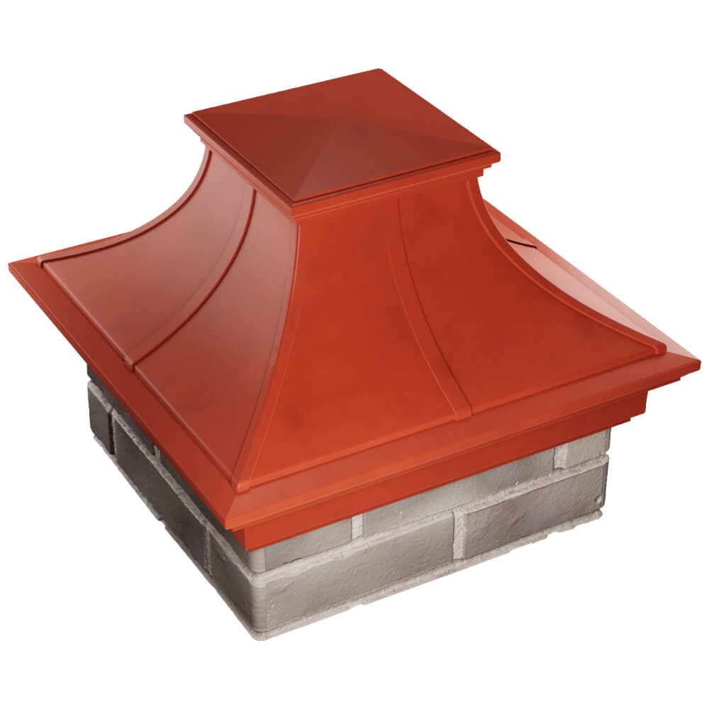 Колпак Zking Монблан Премиум Красный на столб 1.5х1.5 кирпича (385х385мм) в Анапе фото