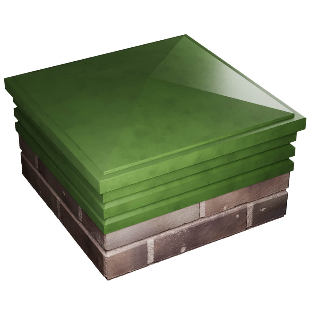 Колпак Zking Бона ХайТек Зеленый на столб 2х2 кирпича (513х513мм) в Анапе фото