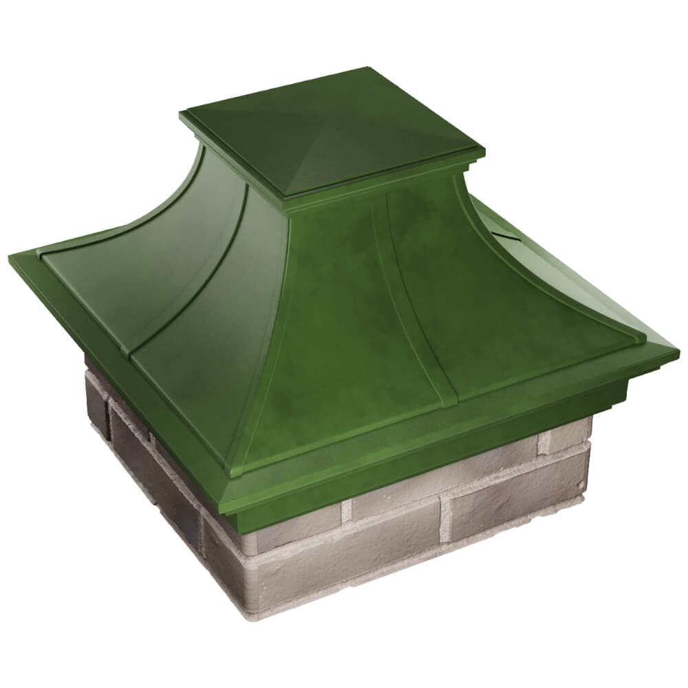 Колпак Zking Монблан Премиум Зеленый на столб 1.5х1.5 кирпича (385х385мм) в Анапе фото