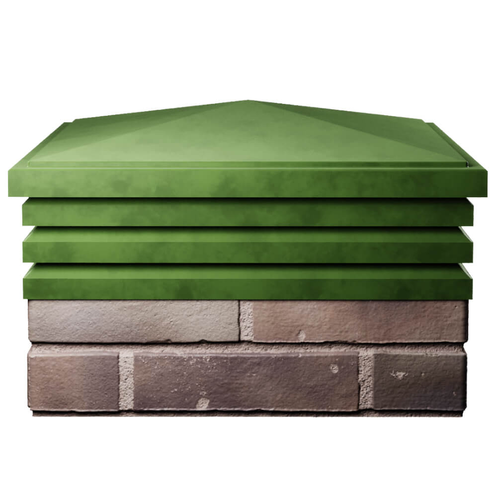 Колпак Zking Бона ХайТек Зеленый на столб 2х2 кирпича (513х513мм) Анапа фото