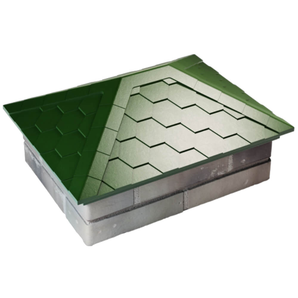 Колпак Zking Эверест Зеленый на столб 2х1.5 кирпича (520х390мм) Анапа фото