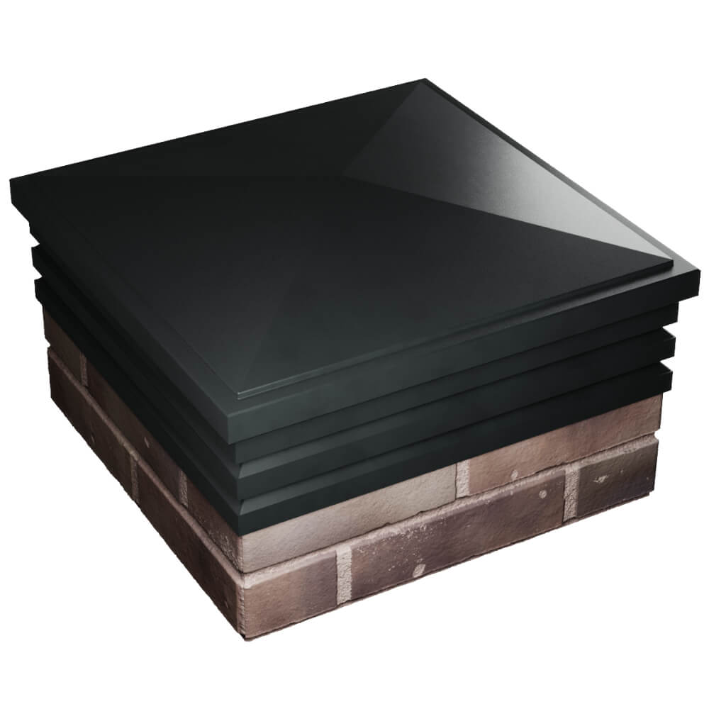 Колпак Zking Бона ХайТек Черный на столб 2х2 кирпича (513х513мм) в Анапе фото