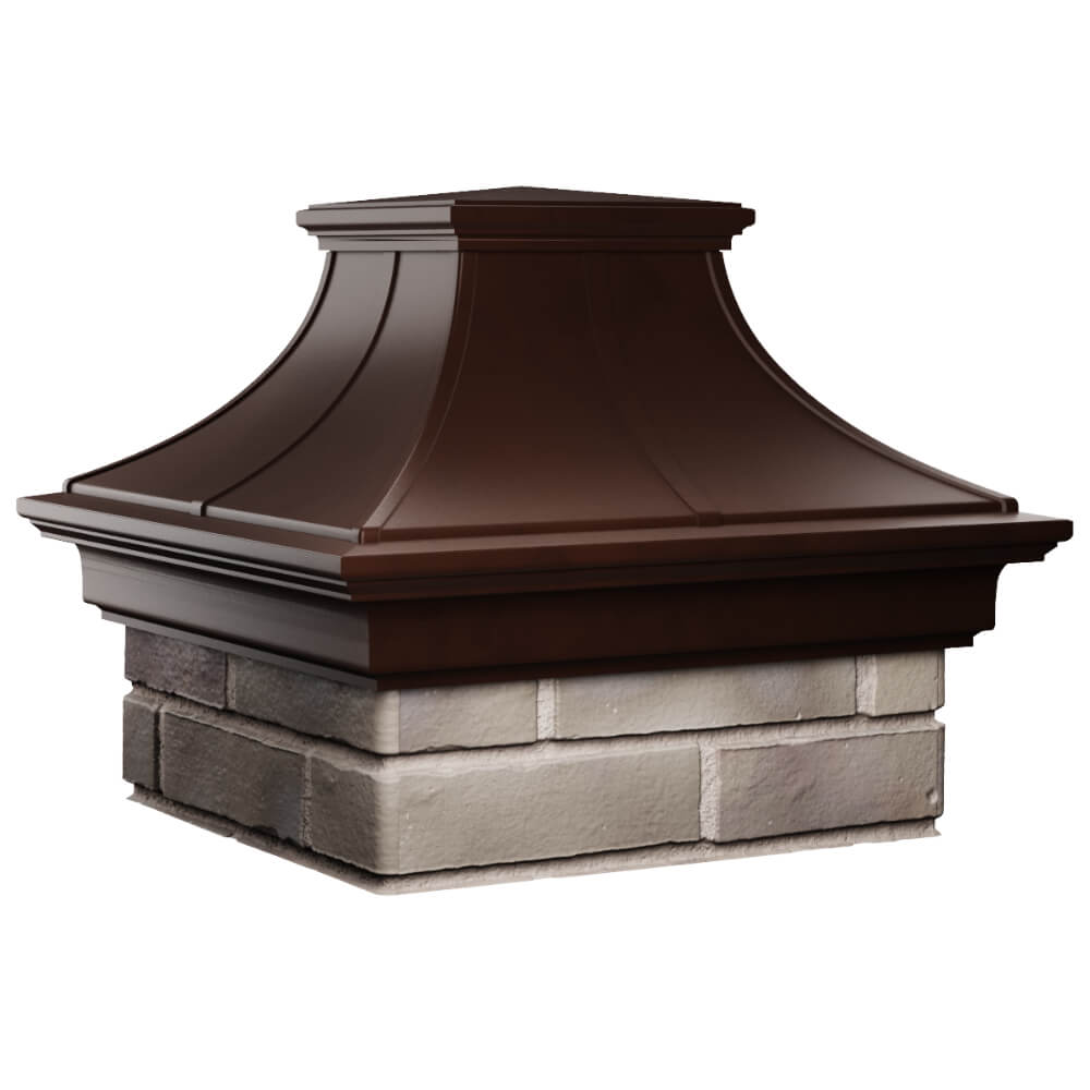 Колпак Zking Монблан Премиум Коричневый на столб 1.5х1.5 кирпича (385х385мм) в Анапе фото