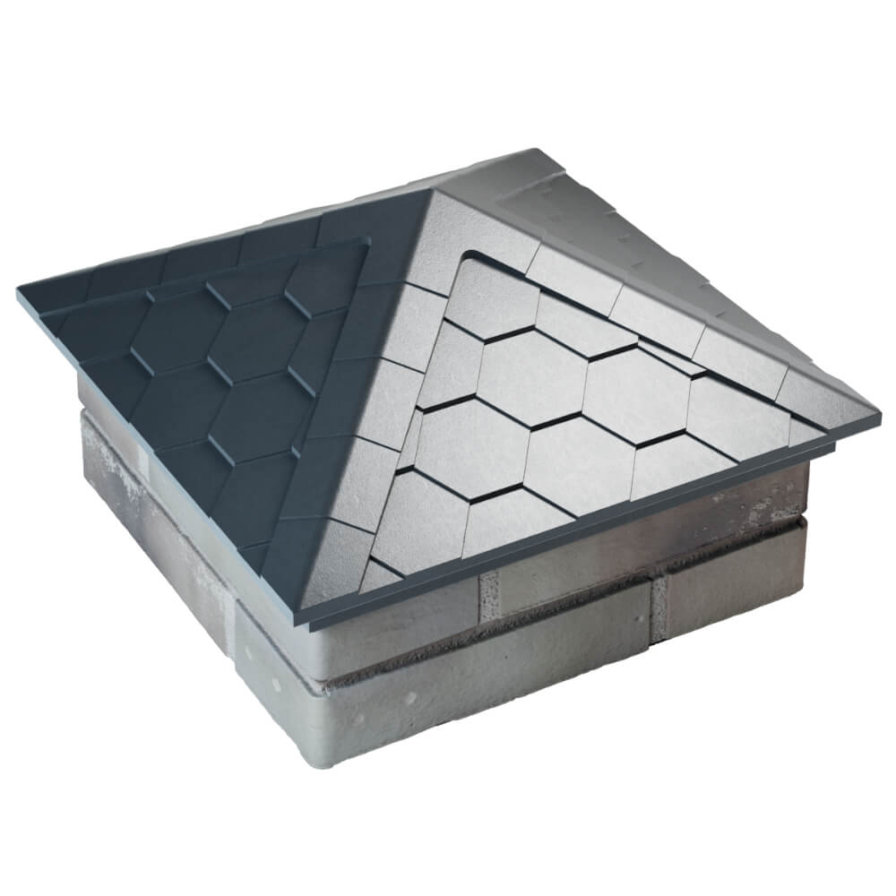 Колпак Zking Эверест Серый на столб 1.5х1.5 кирпича (390х390мм) в Анапе фото