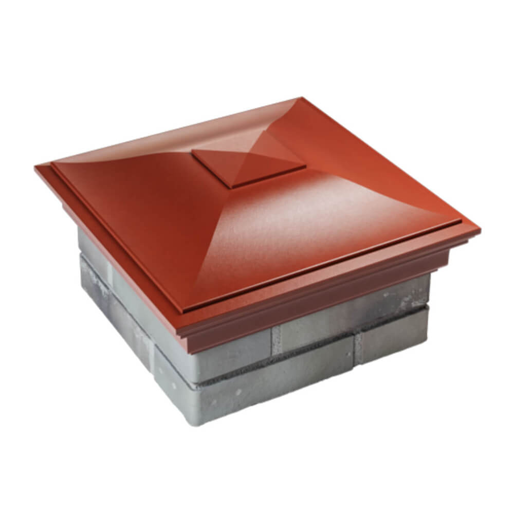 Колпак Zking Монблан Красный на столб 1.5х1.5 еврокирпича 0.7НФ (355х355мм) в Анапе фото