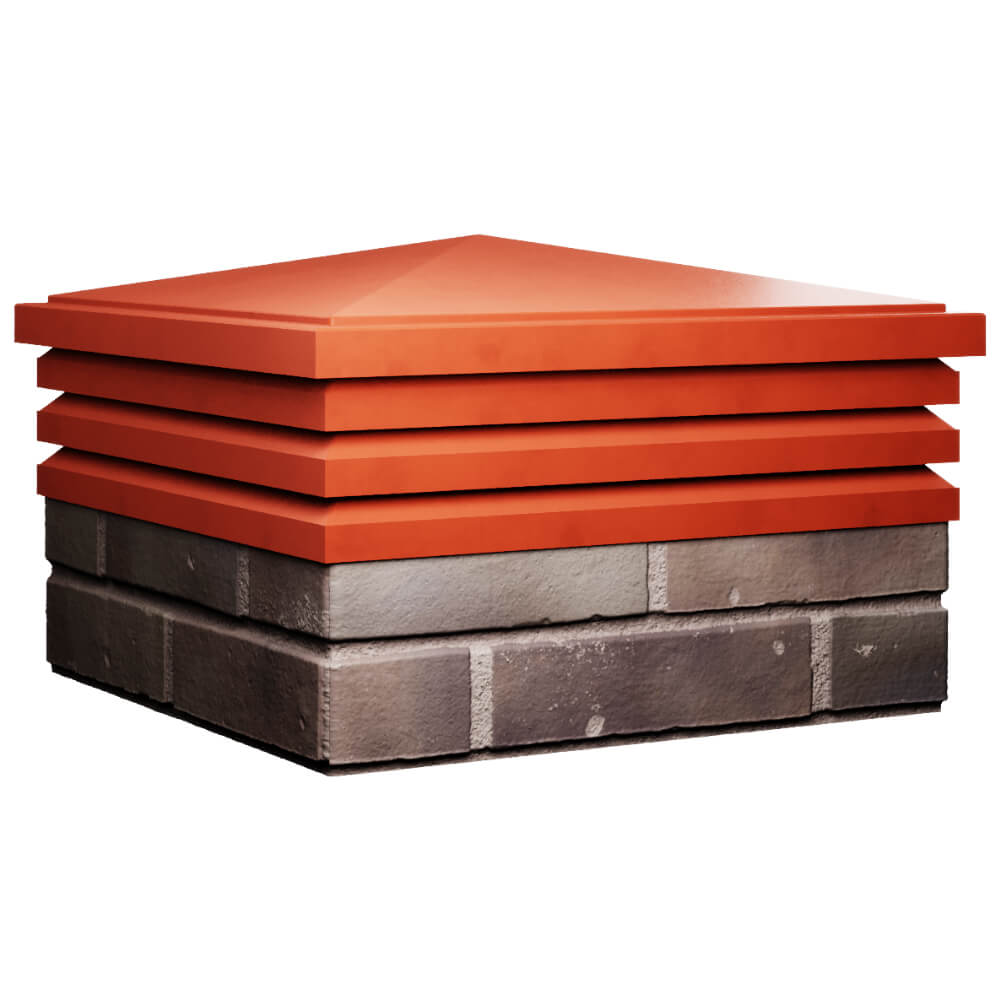 Колпак Zking Бона ХайТек Красный на столб 2х2 кирпича (513х513мм) в Анапе фото