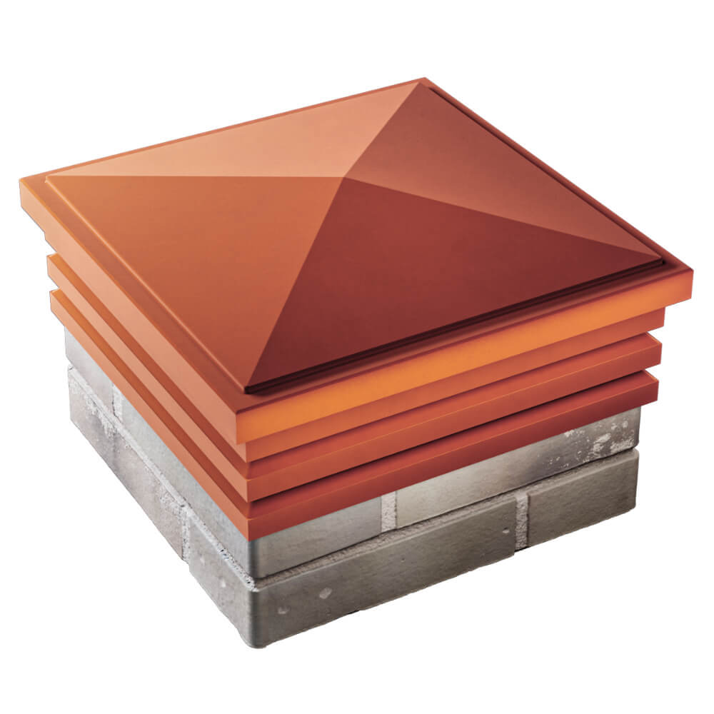 Колпак Zking Бона ХайТек Красный на столб 1.5х1.5 кирпича (385х385мм) в Анапе фото