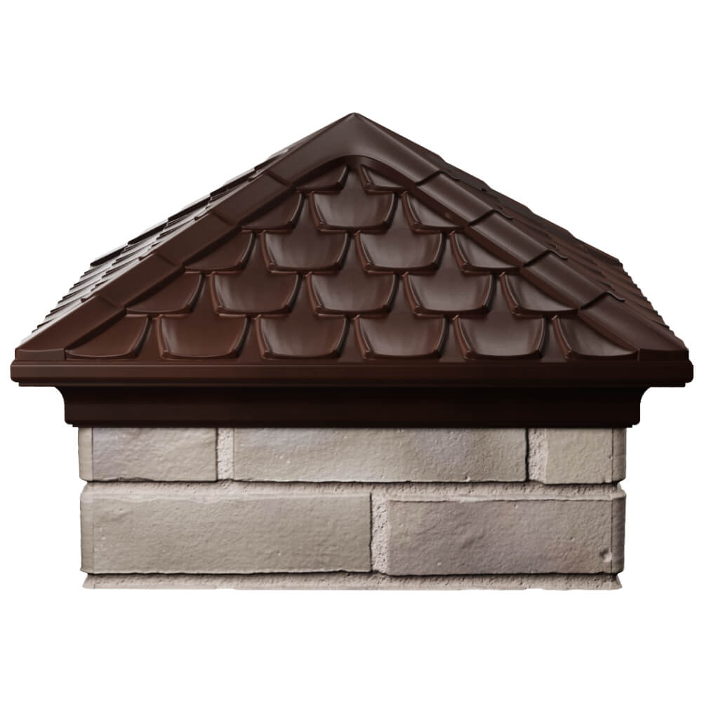 Колпак Zking Эльбрус Коричневый на столб 1.5х1.5 кирпича (385х385мм) Анапа фото