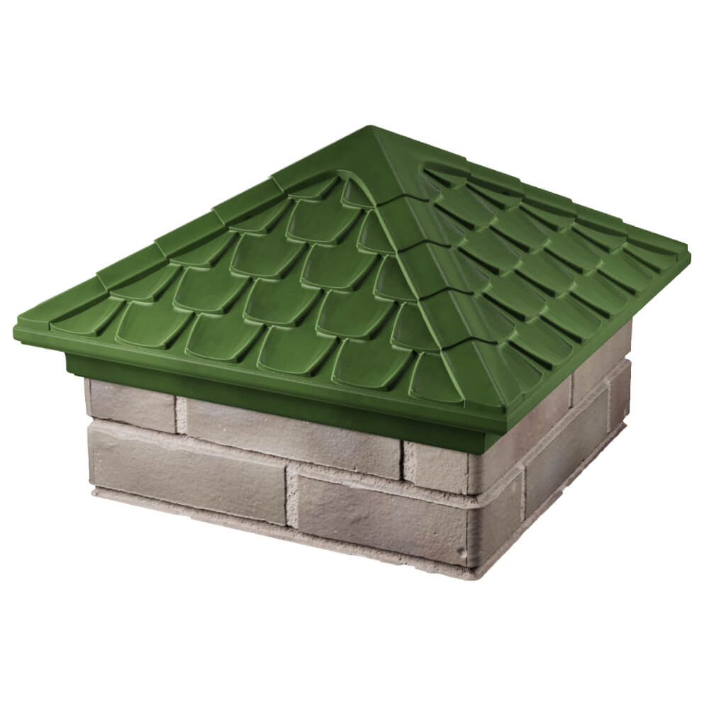 Колпак Zking Эльбрус Зеленый на столб 1.5х1.5 кирпича (385х385мм) в Анапе фото