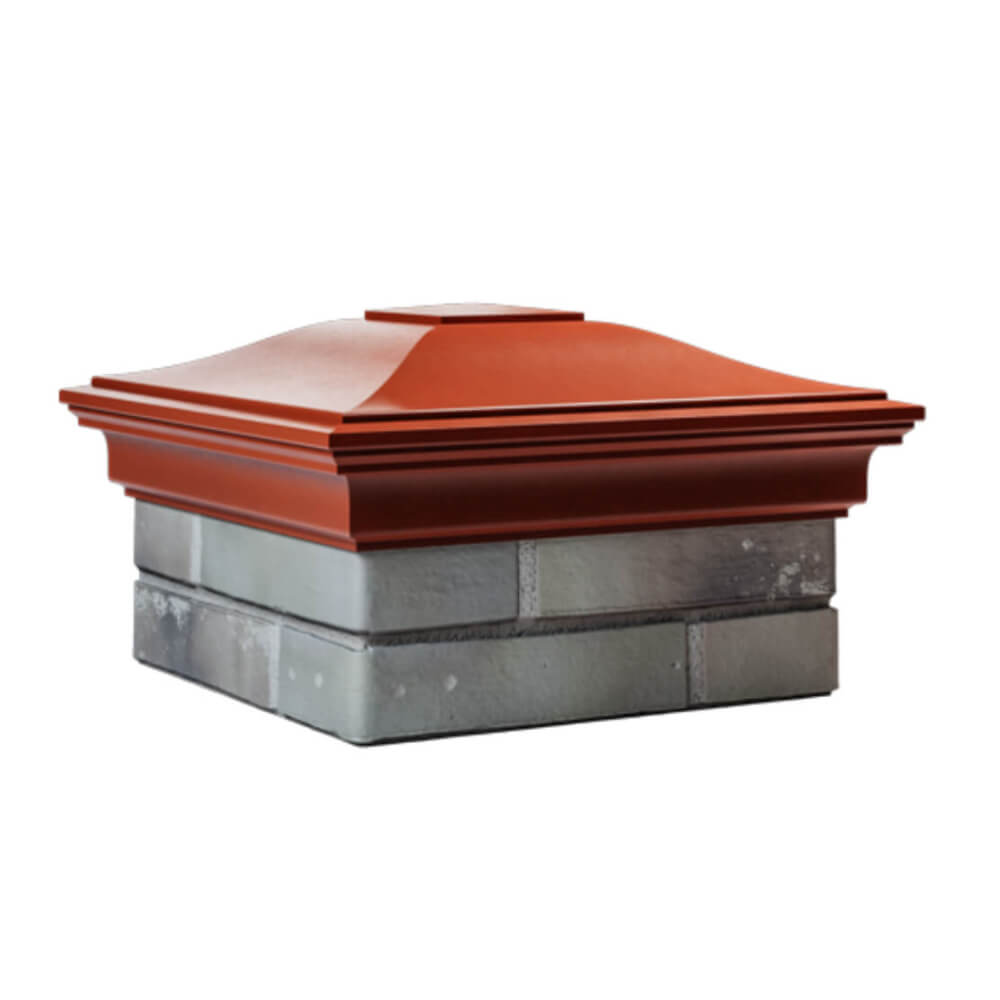 Колпак Zking Монблан Красный на столб 1.5х1.5 еврокирпича 0.7НФ (355х355мм) в Анапе фото