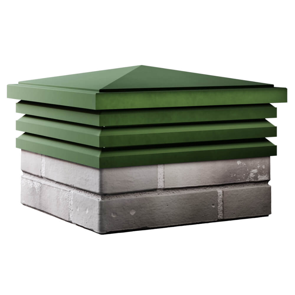 Колпак Zking Бона ХайТек Зеленый на столб 1.5х1.5 кирпича (385х385мм) в Анапе фото