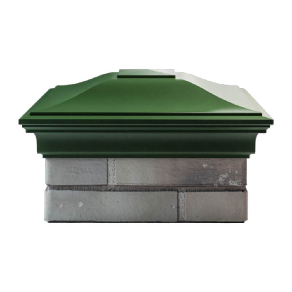 Колпак Zking Монблан Зеленый на столб 1.5х1.5 еврокирпича 0.7НФ (355х355мм) Анапа фото