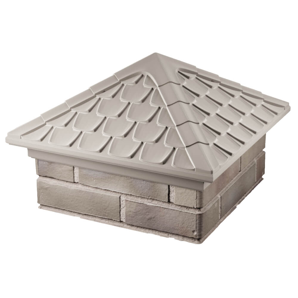 Колпак Zking Эльбрус Бежевый на столб 1.5х1.5 кирпича (385х385мм) в Анапе фото